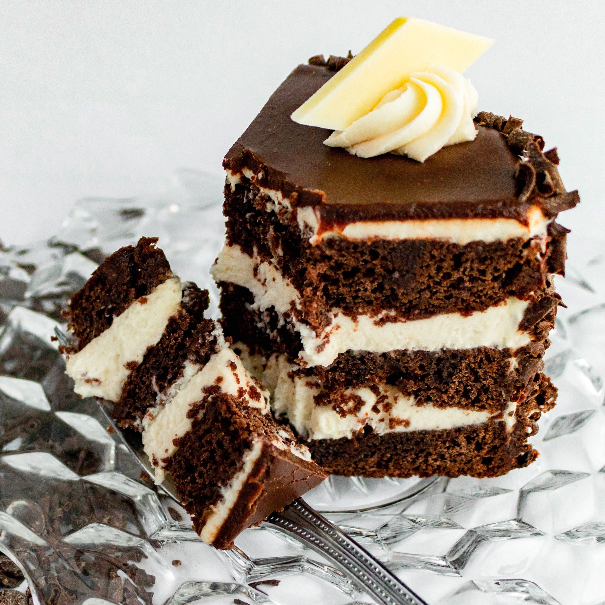 a layered chocolate cake